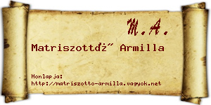 Matriszottó Armilla névjegykártya